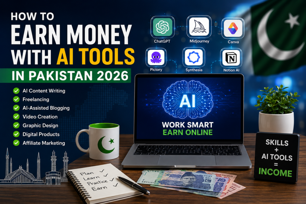 how to earn money with ai tools in pakistan 2026