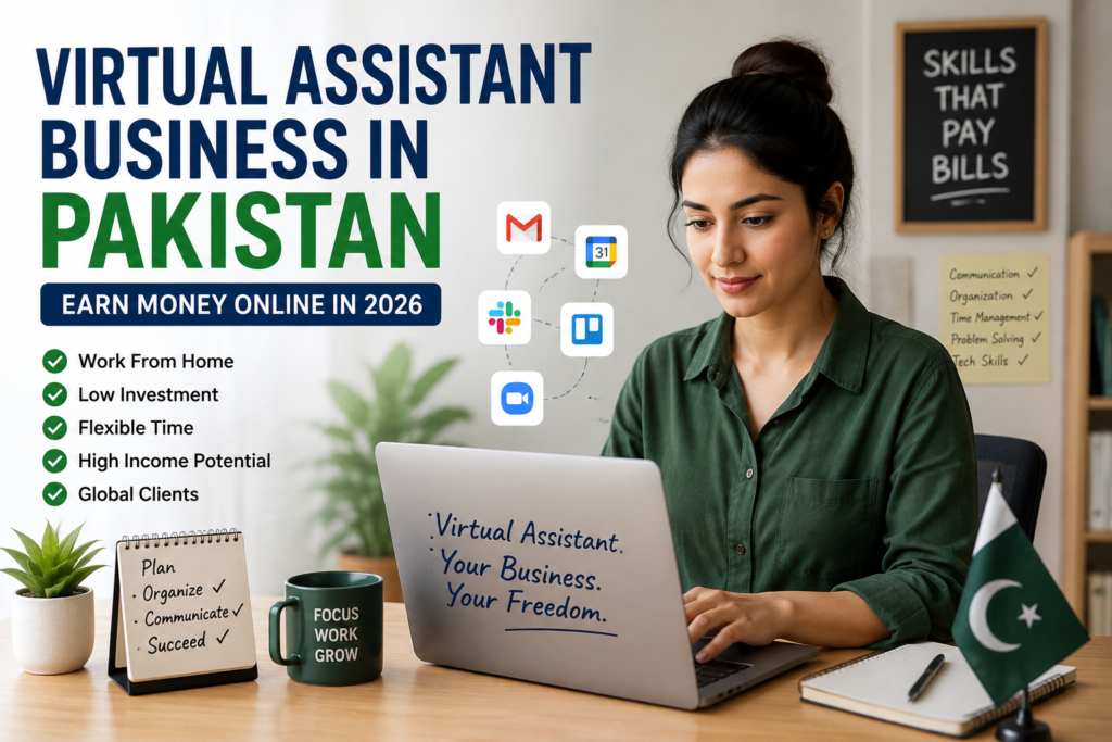 Virtual assistant business in Pakistan is a practical way to start earning online in 2026.”